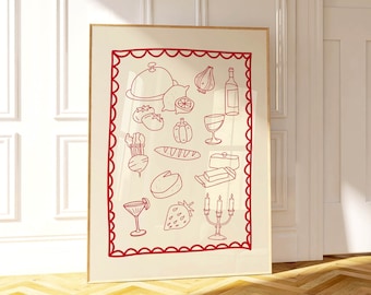 Vintage Food Poster: Trendy Kitchen & Dining Room Art (Digital Download)