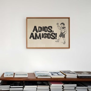 Adios Amigos Print Vintage Poster Trendy Horizontal Print Spanish Wall Art Retro Print Cute Quote Print Minimalist Home Decor Printable Art