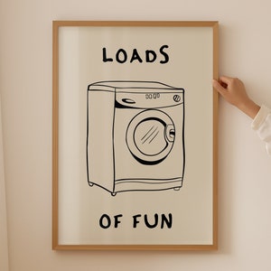 Jede Menge Spaß Druck • Lustiges Schild für die Waschküche • Waschmaschine • Minimalistische Kunst • Skandinavische Einrichtung • Einweihungsgeschenk • Digitaler Download
