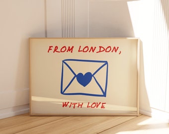 London Love Letter Poster: Retro Wall Art Print (Digital Download)