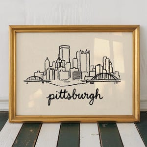 Pittsburgh-affisch – Väggkonst med stadssilhuett (digital nedladdning)