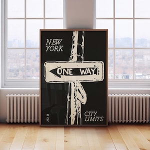 New York Art Print Vintage NYC Wall Art Retro New York City Poster Minimalist New York Art NYC Poster Trendy Home Decor Printable Art Black