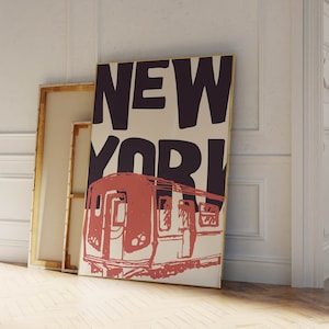 New York Art Print Vintage NYC Wall Art Retro New York City Poster Minimalist New York Art NYC Poster Trendy Home Decor Printable Wall Art
