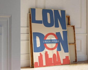 Vintage London Underground Art Print: Retro Wall Decor (Digital Download)