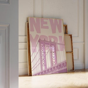 New York Art Print Vintage NYC Wall Art Retro New York City Poster Minimalist New York Art NYC Poster Trendy Home Decor Printable Art Purple