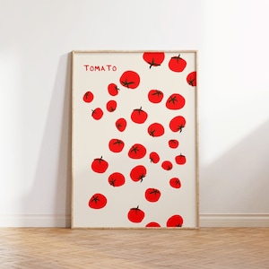Vintage Tomato Art Print: Retro Kitchen Poster (Digital Download)