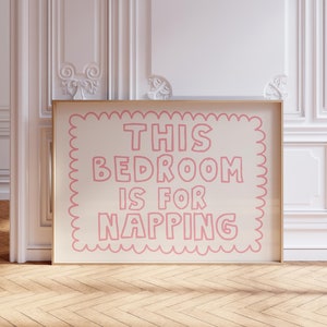 This Bedroom Is For Napping Print Trendy Horizontal Wall Art Trendy Bedroom Decor Cute Quote Art Aesthetic Bedroom Decor Printable Wall Art