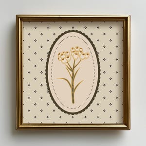 Vintage Botanical Print, Antique Floral Wall Art, Cottagecore Nursery Decor, Yellow Flower Illustration, Farmhouse Decor, Printable Art Gift