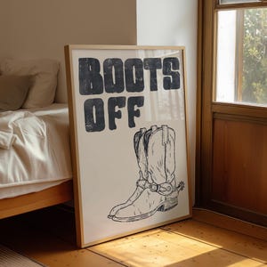 Boots Off Print • Western Wall Art • Remove Shoes Sign • Funny Mudroom Decor • Rustic Cowboy Boots • Black Print • Digital Download