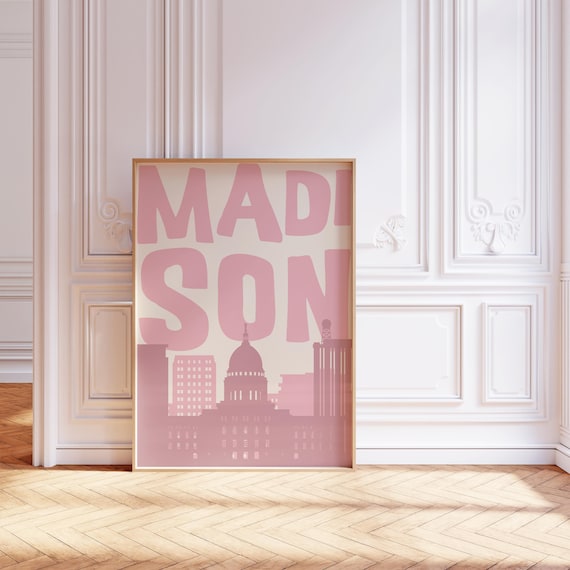 Madison Poster – Pink Skyline Wall Art (Digital Download)
