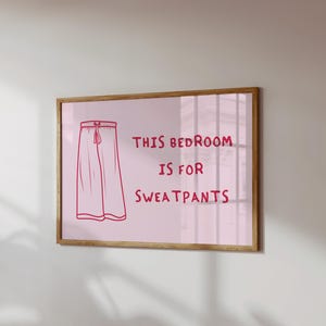 Trendy Bedroom Art Print Horizontal Wall Art Cute Bedroom Decor Funny Quote Art Print Retro Print Aesthetic Bedroom Decor Printable Wall Art
