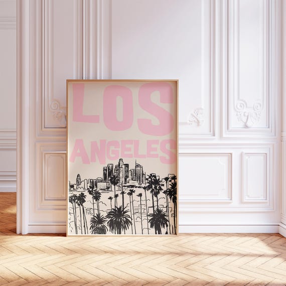 Los Angeles Poster – Pink Skyline Wall Art (Digital Download)