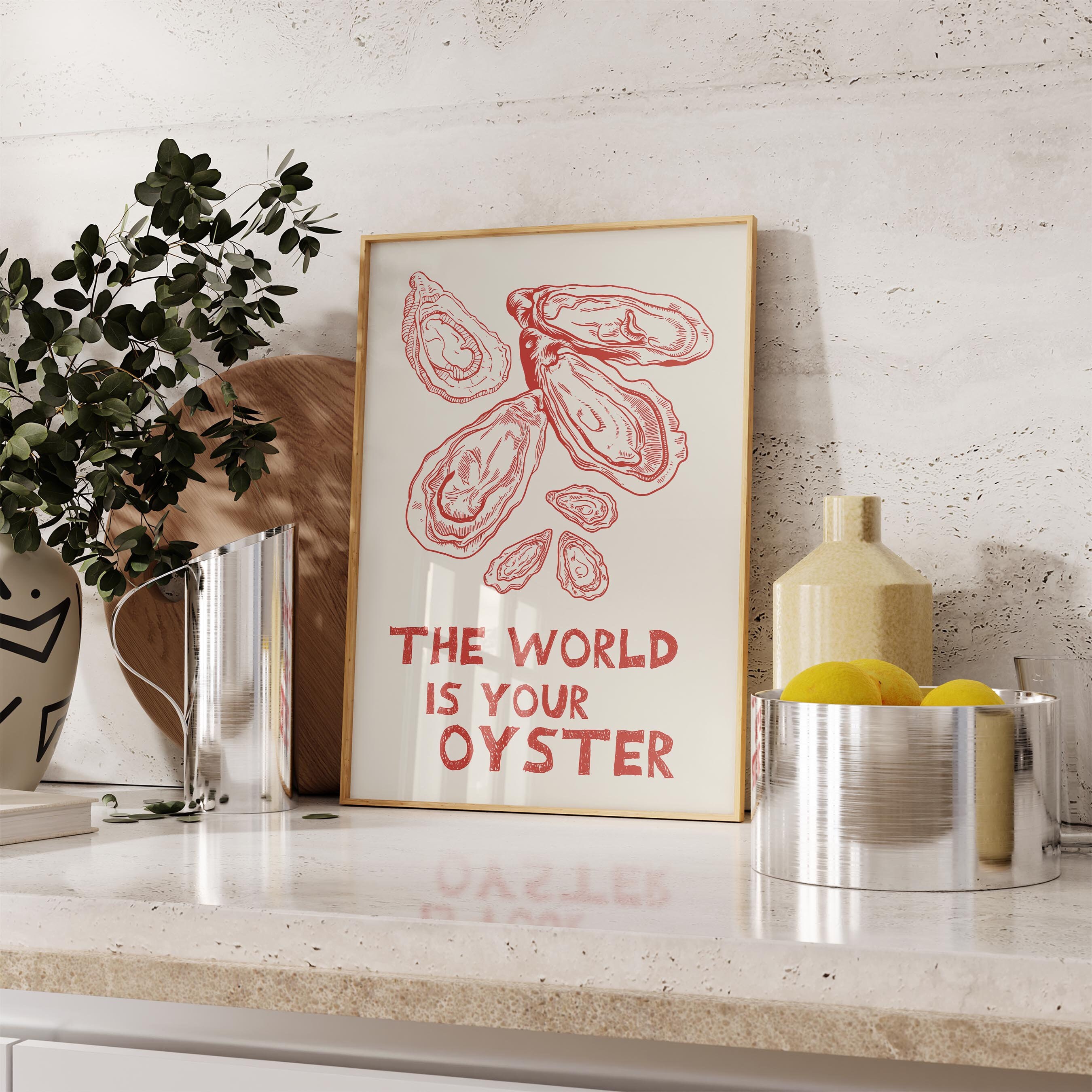 The World is Your Oyster Wall Art Oysters Poster Trendy