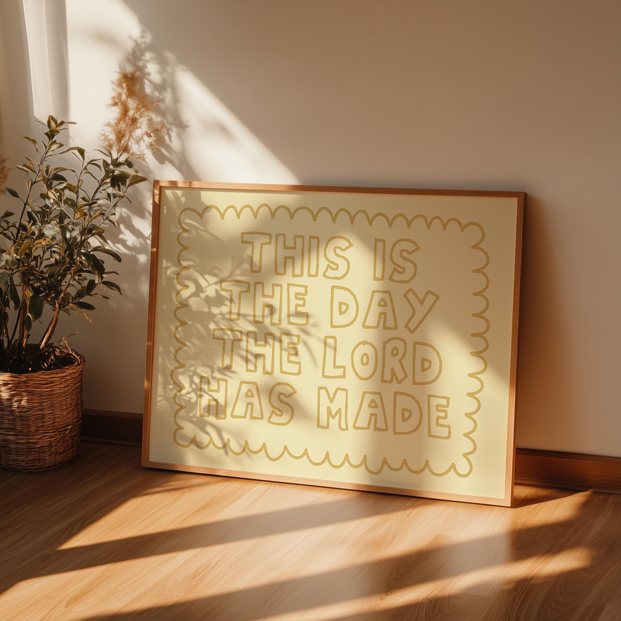 Modern Yellow Bible Verse Printable Wall Art: Hand-drawn Scripture Art ...