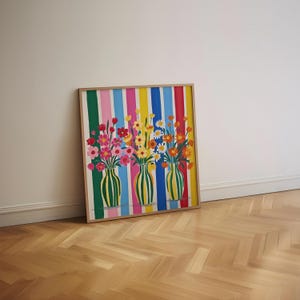 Folk Art Flowers Print, Maud Lewis Inspired, Maximalist Wall Art ...