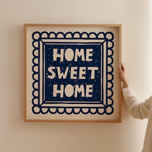 Home Sweet Home Prints: Dunkelblaue Bauernhaus Dekoration (Digitaler Download)