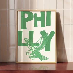 Philly Art Print Vintage Eagle Poster Retro Philadelphia Print Minimalist Wall Art Philadelphia Poster Trendy Home Decor Printable Art Green