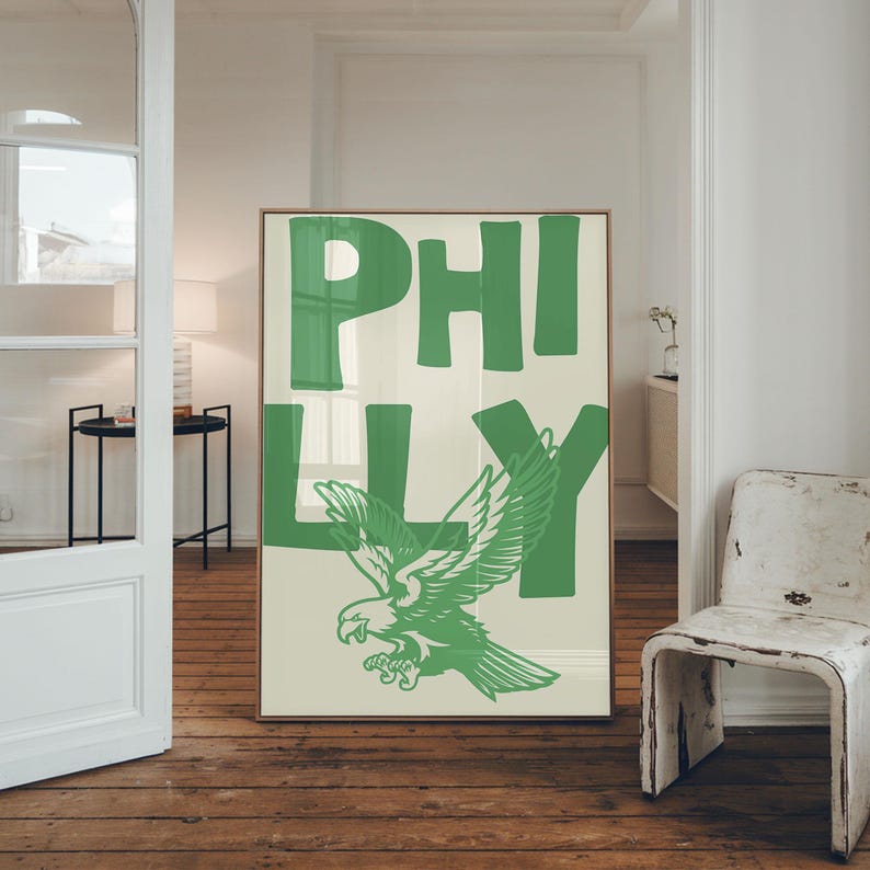 Impresión de Filadelfia: Arte mural de Filadelfia, póster del águila (descarga digital) imagen 1