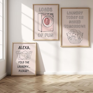 Funny Laundry Room Wall Art - Set Of 4 Wooden Plaques With Wash Day Quotes