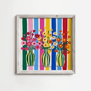 Folk Art Flowers Print, Maud Lewis Inspired, Maximalist Wall Art ...