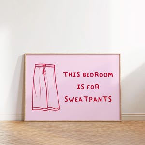 Trendy Bedroom Art Print Horizontal Wall Art Cute Bedroom Decor Funny Quote Art Print Retro Print Aesthetic Bedroom Decor Printable Wall Art