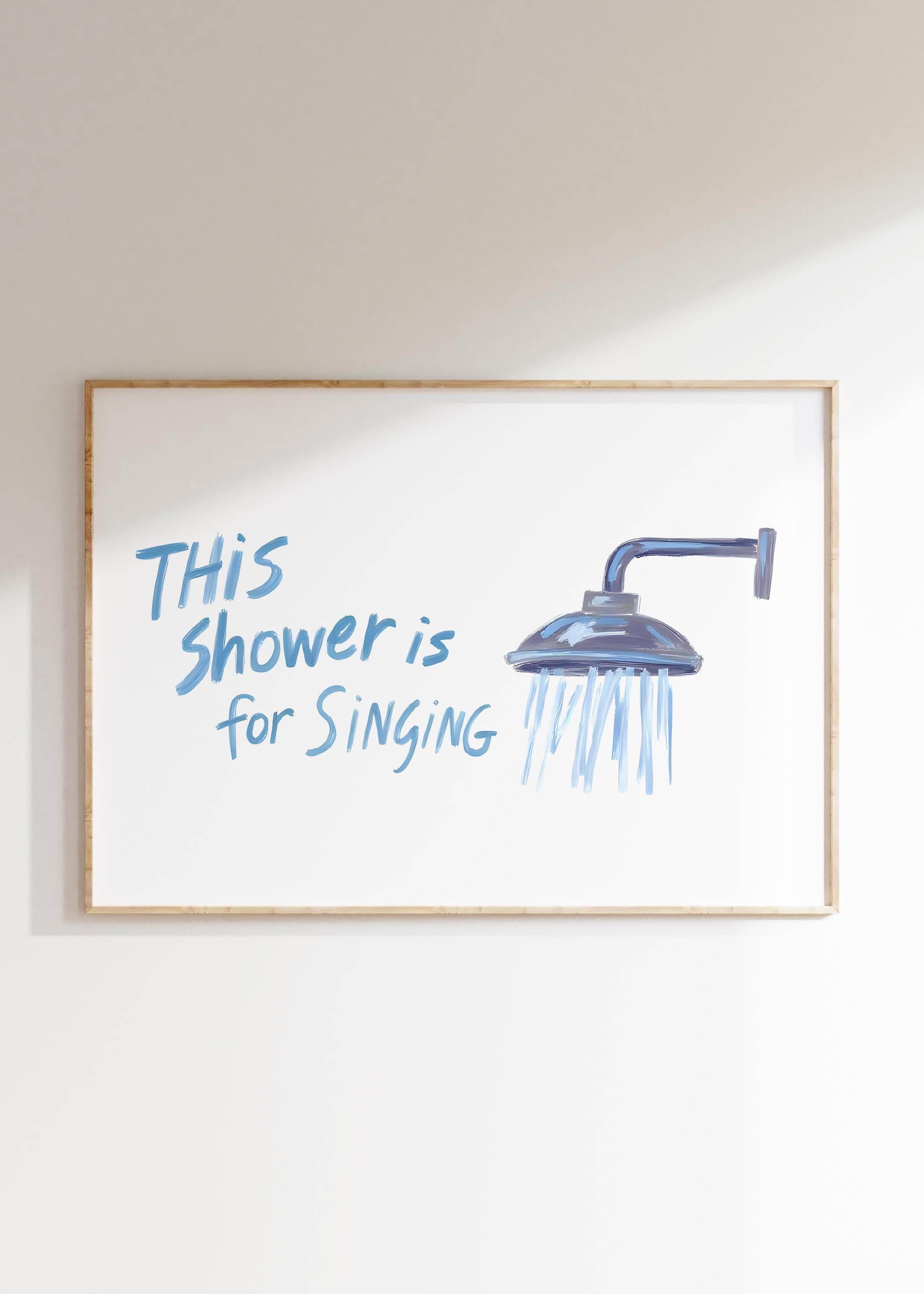 Este chuveiro é para cantar Arte impressa Impressão de banheiro retrô Cartaz de citação de banheiro Impressão de banheiro moderna Decoração de banheiro estética Arte digital