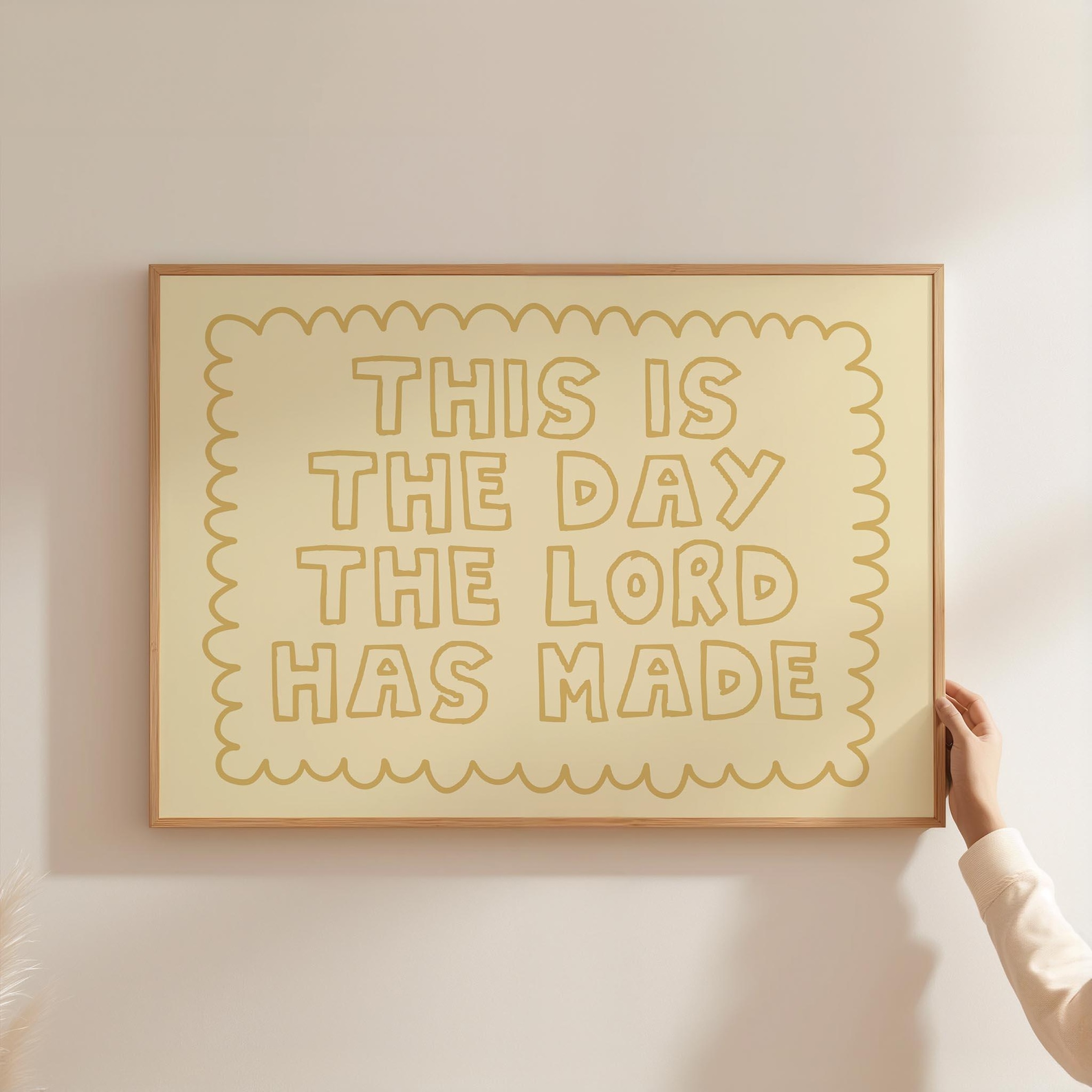 Modern Yellow Bible Verse Printable Wall Art: Hand-drawn Scripture Art ...