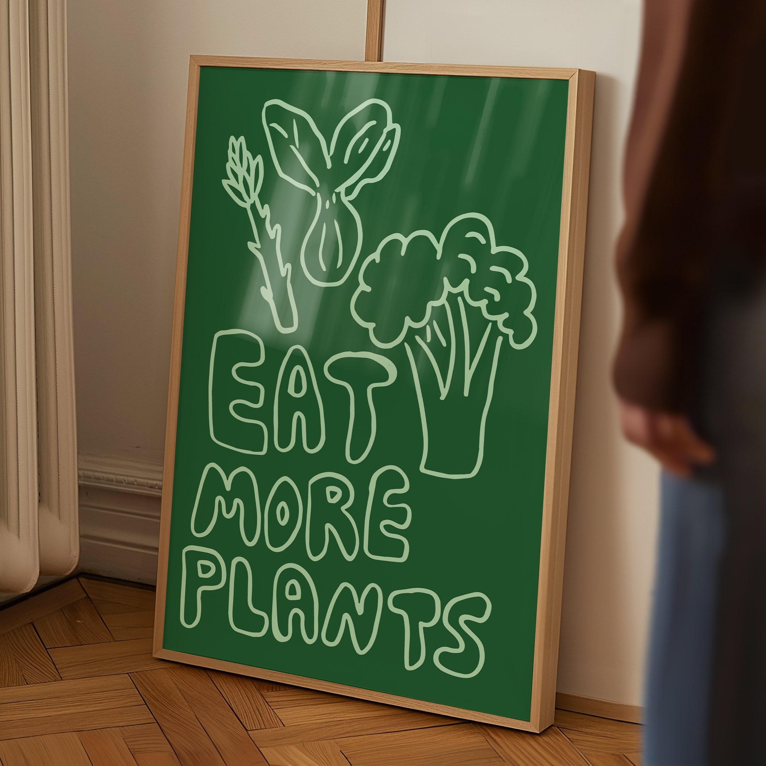 Eat More Plants Poster: Green Vegan Kitchen Art (digital Download) - Etsy  Israel