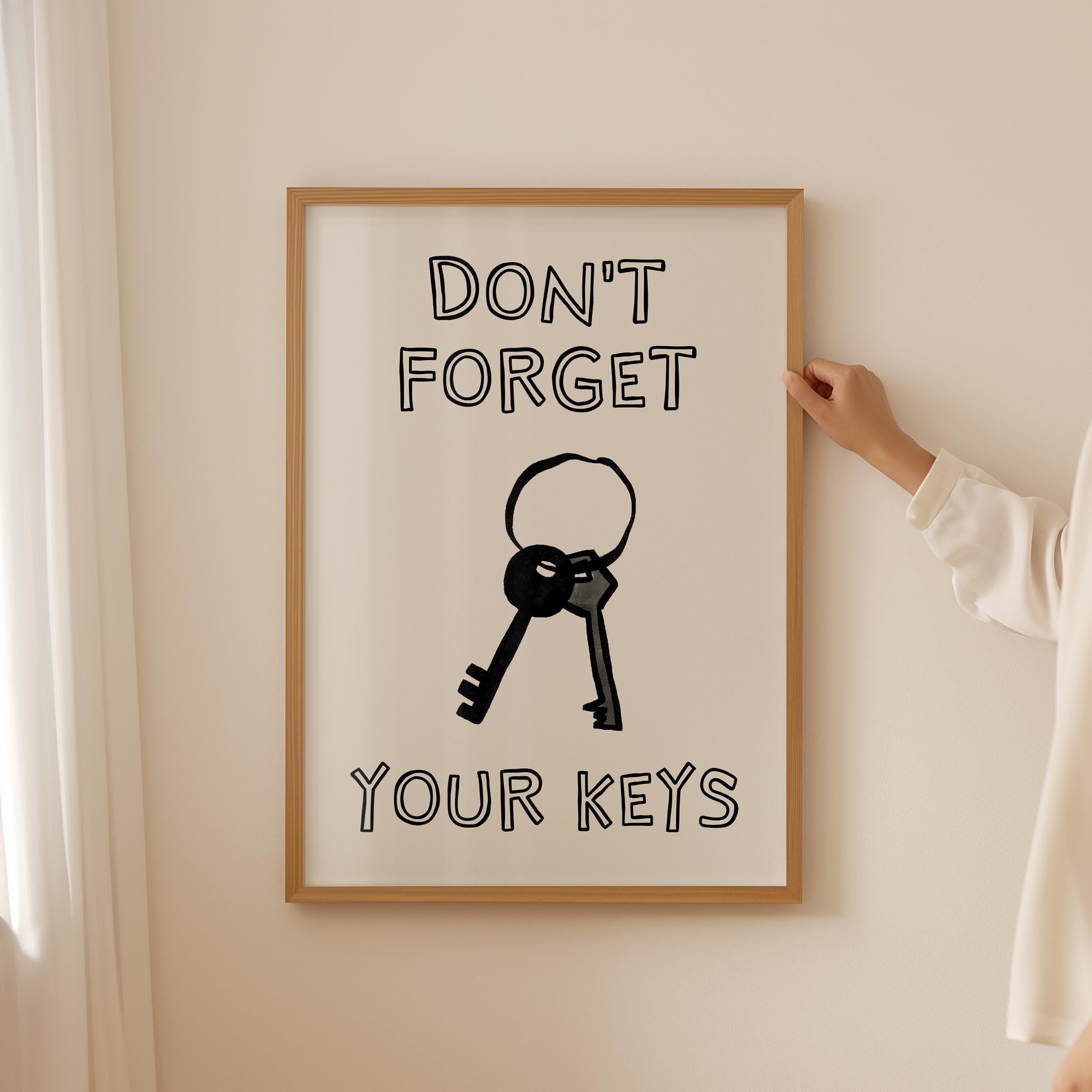 Funny Keys Reminder Print: Minimalist Entryway Decor (digital Download ...