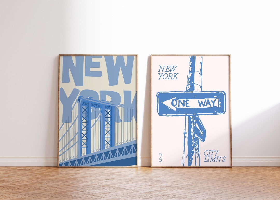New York Art Print Vintage NYC Wall Art Retro New York City Poster ...