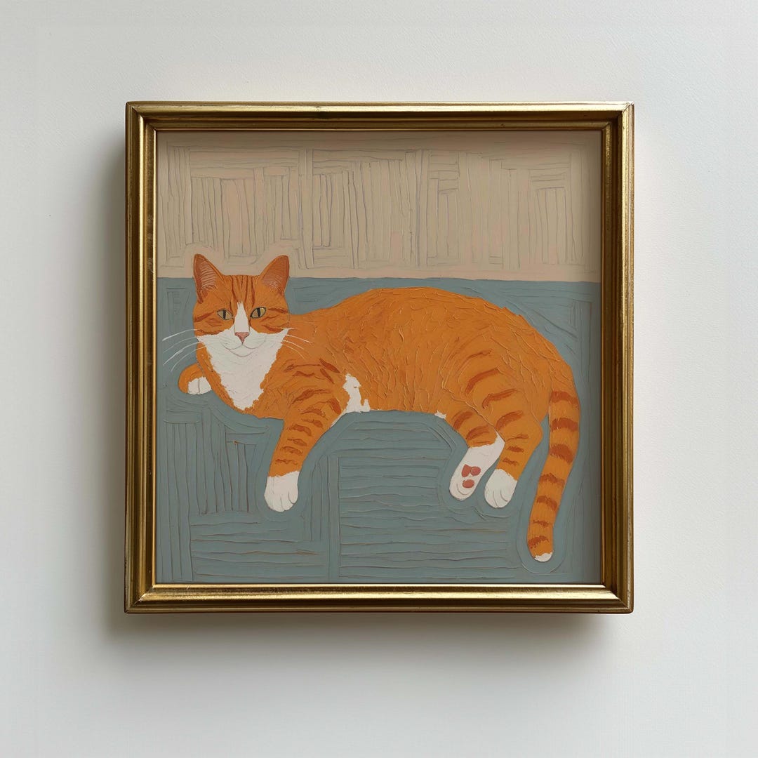 Orange Cat Art Print Cute Ginger Tabby Wall Decor Digital Download orange-cat-art-print-cute-ginger-tabby-wall-decor-digital-download