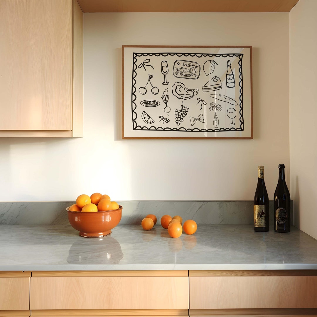 Dinner Party Poster Trendy Horizontal Wall Art Trendy Kitchen Print