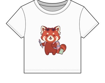 Red Panda Back to School Baby Tee, Cute First Day of School Red Panda | Kawaii Red Panda Baby Tee, Teacher Student Gift