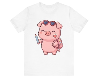 Piglet Back to School Shirt, Cute First Day of School Piglet | Kawaii Piglet Shirt, Teacher Student Gift