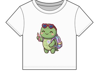 Sea Turtle Back to School Baby Tee, Cute First Day of School Sea Turtle | Kawaii Sea Turtle Baby Tee, Teacher Student Gift