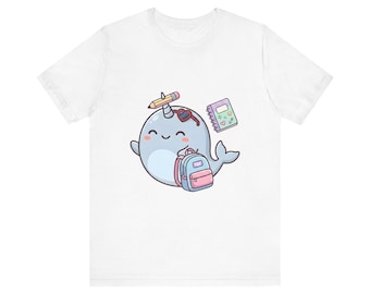 Narwhal Back to School Shirt, Cute First Day of School Narwhal | Kawaii Narwhal Shirt, Teacher Student Gift
