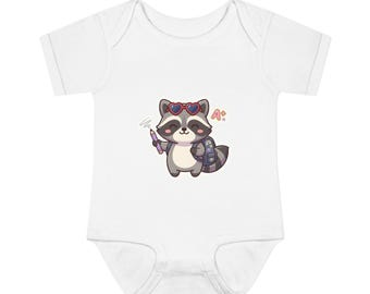 Raccoon Back to School Baby Onesie, Cute First Day of School Raccoon | Kawaii Raccoon Baby Onesie, Teacher Student Gift
