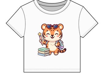 Tiger Cub Back to School Baby Tee, Cute First Day of School Tiger Cub | Kawaii Tiger Cub Baby Tee, Teacher Student Gift