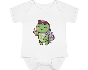 Sea Turtle Back to School Baby Onesie, Cute First Day of School Sea Turtle | Kawaii Sea Turtle Baby Onesie, Teacher Student Gift