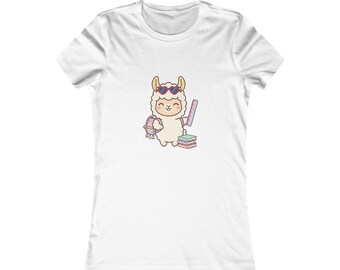Llama Back to School Tee, Cute First Day of School Llama | Kawaii Llama Tee, Teacher Student Gift