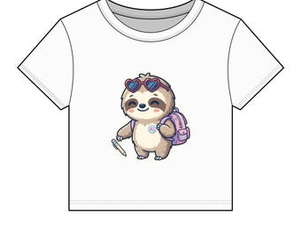 Sloth Back to School Baby Tee, Cute First Day of School Sloth | Kawaii Sloth Baby Tee, Teacher Student Gift