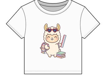 Llama Back to School Baby Tee, Cute First Day of School Llama | Kawaii Llama Baby Tee, Teacher Student Gift