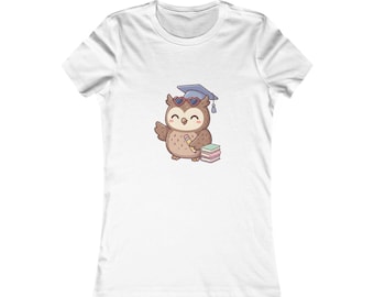 Owl Back to School Tee, Cute First Day of School Owl | Kawaii Owl Tee, Teacher Student Gift