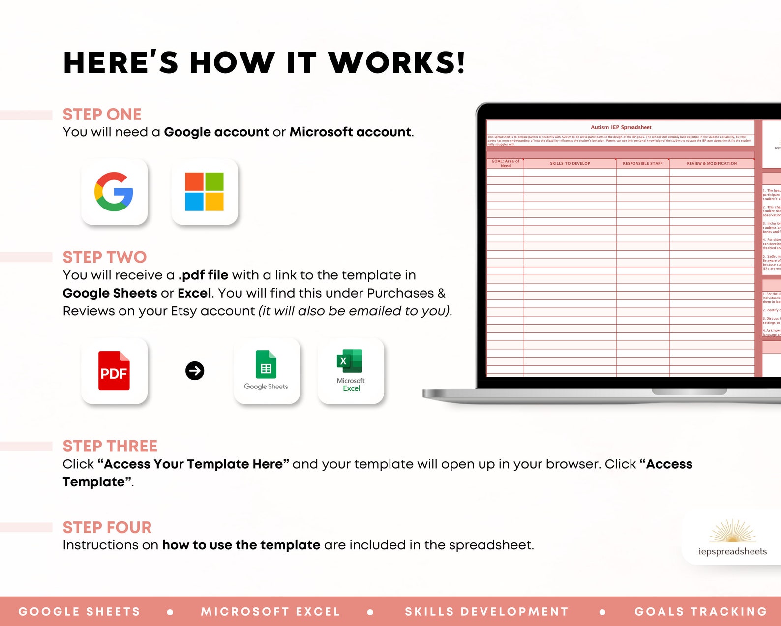 Autism IEP Spreadsheet With Dropdown Menu | Google Sheets | Microsoft ...