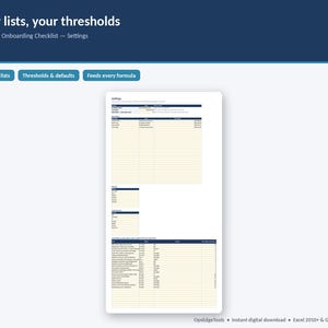 Onboarding checklist settings tab with new hires phases owners and task library