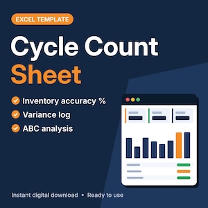 Foglio di calcolo Excel per il conteggio ciclico: accuratezza dell'inventario, registro delle varianze, analisi ABC