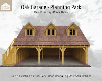 Oak Garage - Three Bay Room Above - Planning Pack