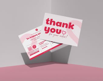 Custom Business Thank You Card, Custom Small Business Thank You Notes Canva, Minimalist Packaging Insert Card (Digital Download)