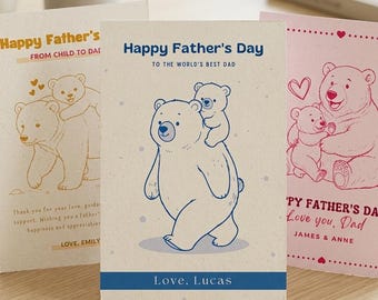 Father's Day Card Template, Dad Card Canva Template, Printable Card Father's Day, Editable Canva, Greeting Card, Digital Download