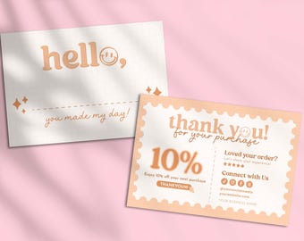 Custom Business Thank You Card Editable, Custom Small Business Thank You Notes Personalized, Minimalist Packaging Insert (Digital Download)